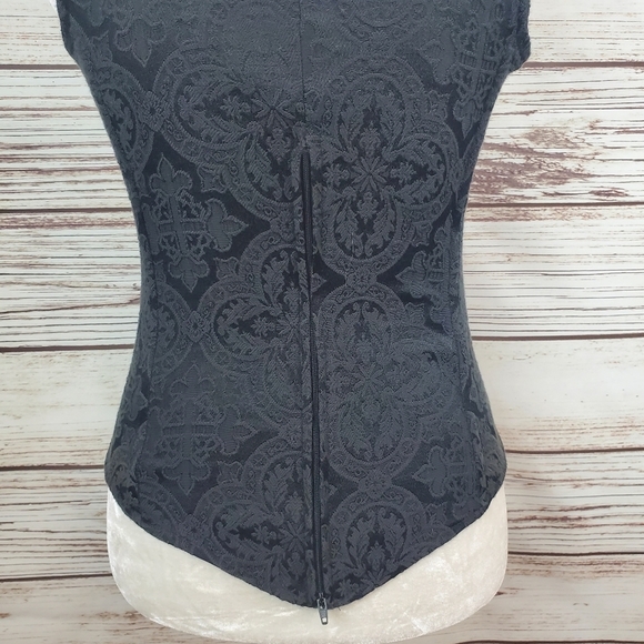 Morbid Threads Med Vtg Y2K Green/Black Brocade Corset Top & Maxi Skirt 2-pc Set - Picture 7 of 16